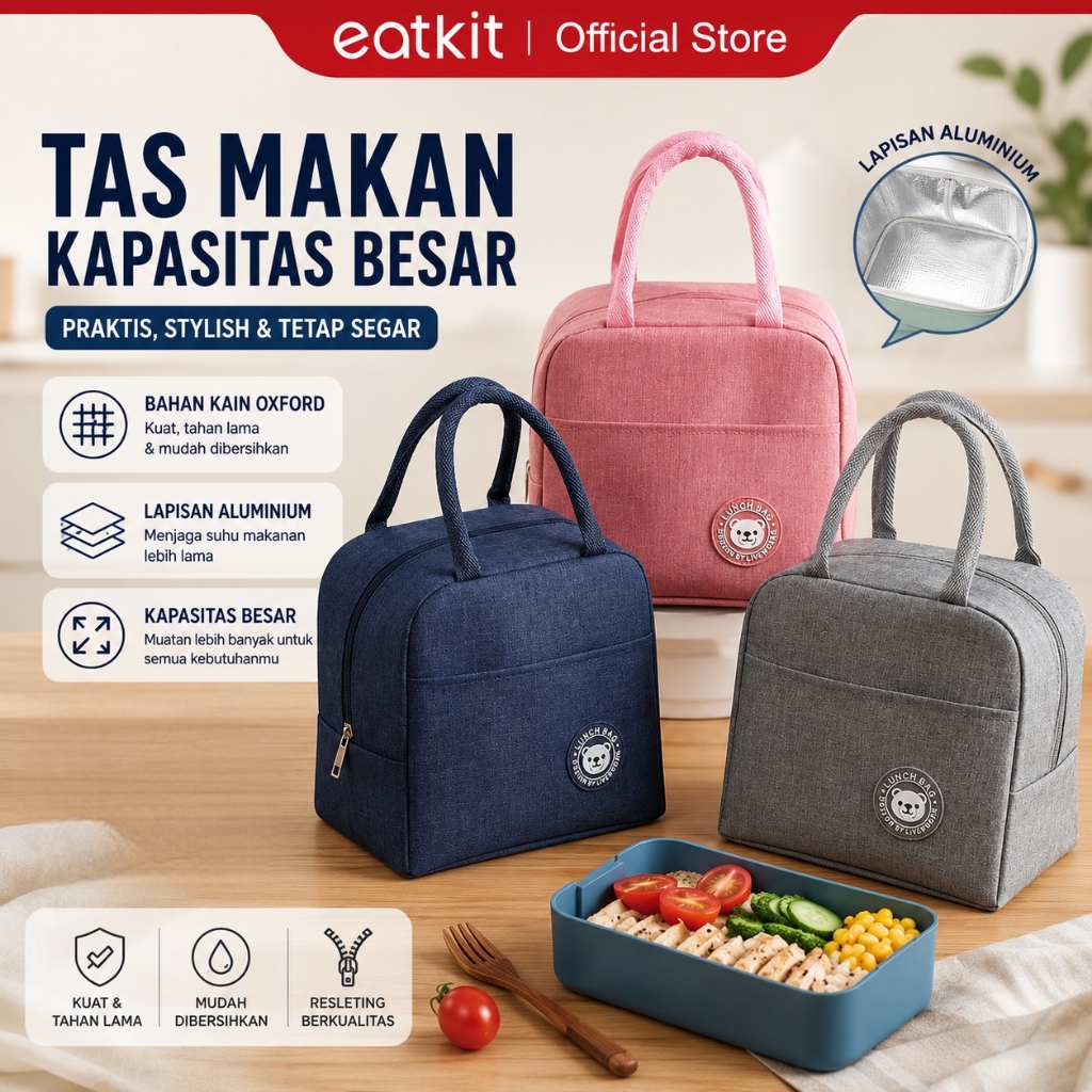 Eatkit Tas Bekal Makanan Anak Lunch Bag Tempat Bekal Anak Tempat Penyimpanan Makanan Tas Lunch Box