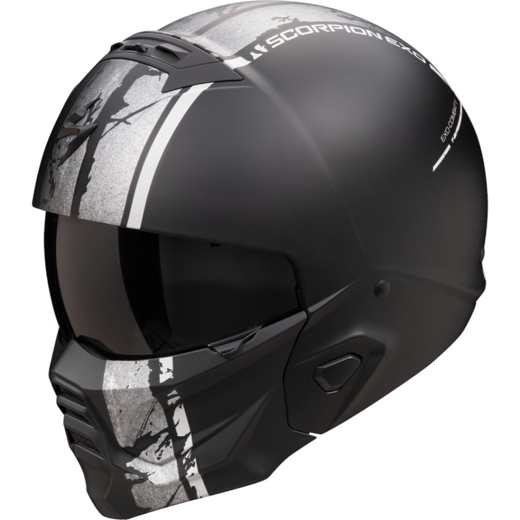 SCORPION HELMET EXO - COMBAT II LORD MATT BLACK / SILVER