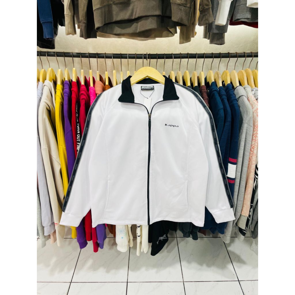 tracktop jacket Kappa dry TAPPED putih ( L )