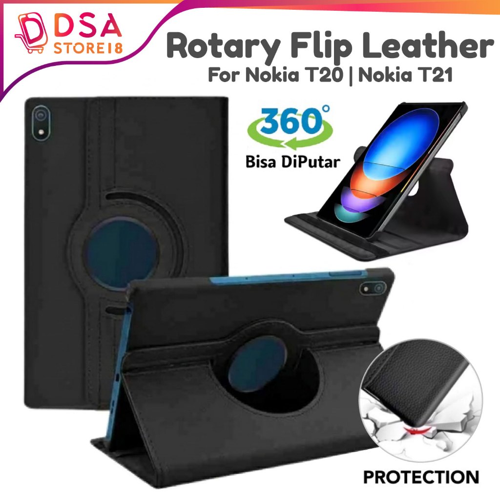 Case Nokia T20/Nokia T21 / Casing Nokia T21/T20 10.4" Cover Rotary 360° Standing Leather Stand Flip 