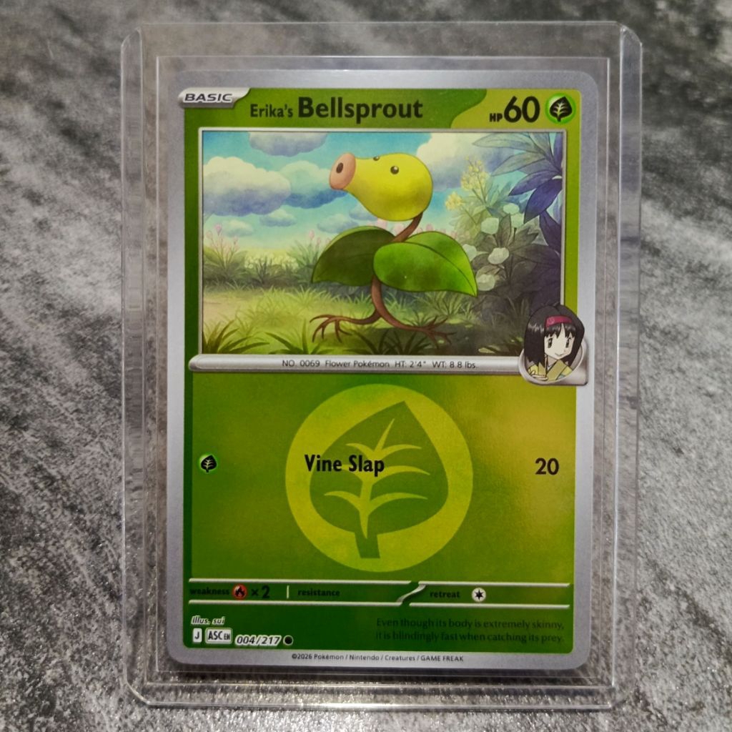 Kartu pokemon TCG asli english bellsprout holo erika
