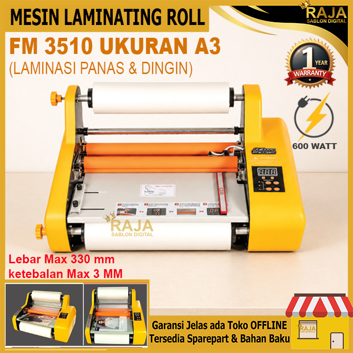 MESIN LAMINATING ROLL FM 3510 / Mesin Laminator Roll A3 FM3510 | Laminasi panas & dingin