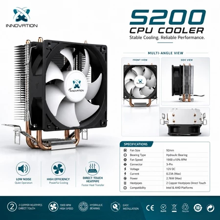 CPU Cooler Innovation S200 Fan Processor HSF Cooler
