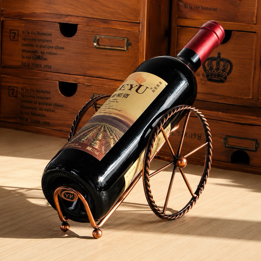 Rak Botol Anggur Besi Vintage Wine Rack Metal Botol Dekorasi Meja Cafe Rumah