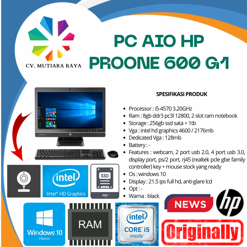 PC AIO HP PROONE 600 G1