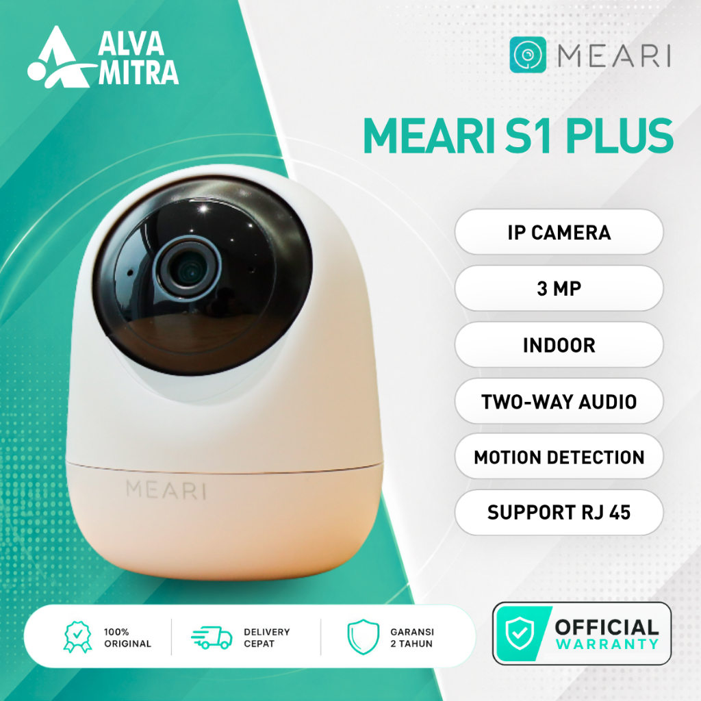 Meari S1 Plus CCTV WiFi Indoor 3MP AI Deteksi Gerak & Free Cloud Storage