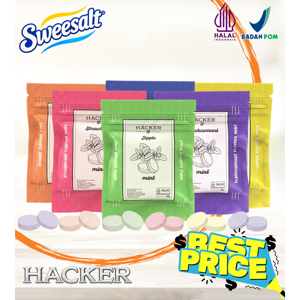 Hacker mint fruity candy - Hacker permen mint rasa buah 21g
