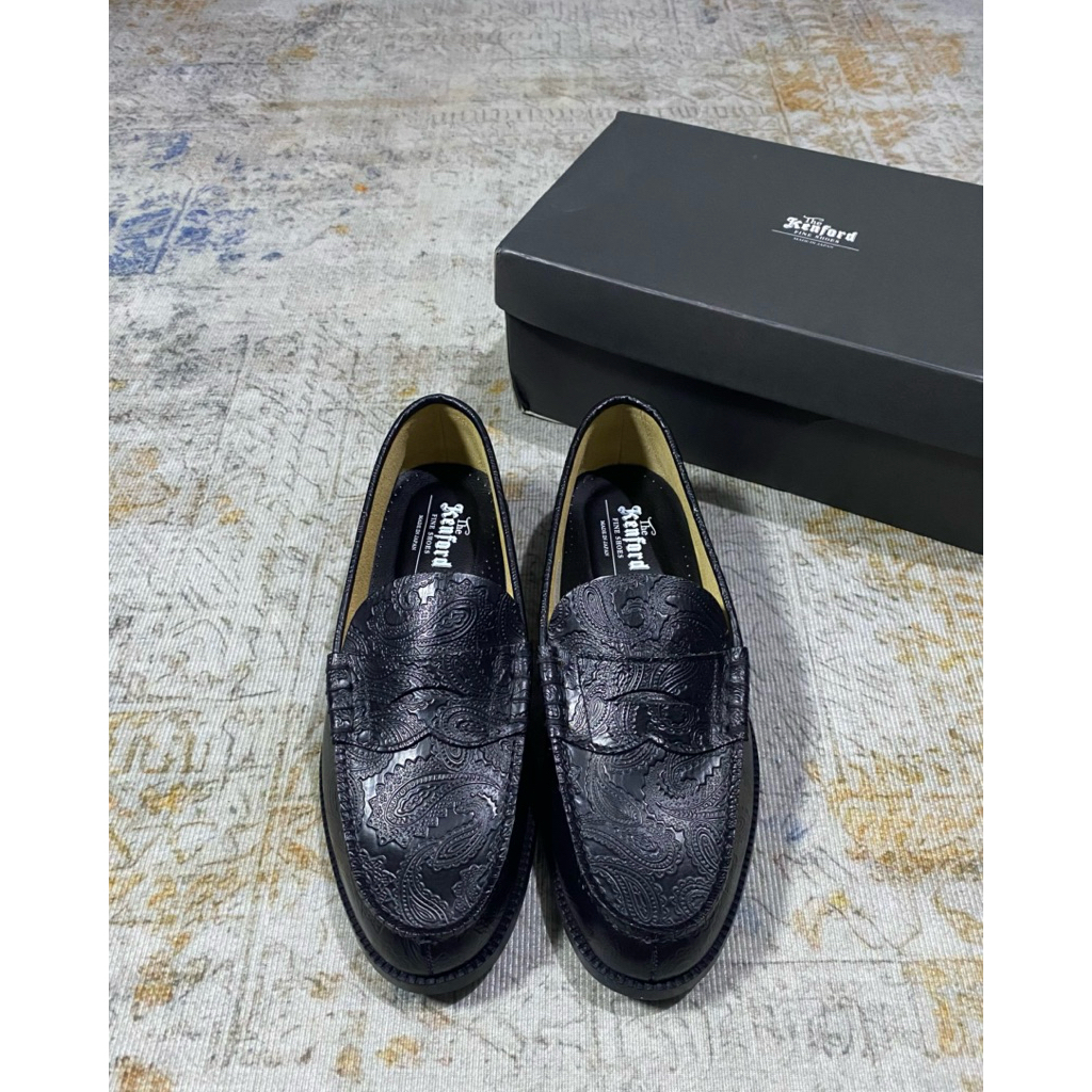 THE KENFORD FINE SHOES PAISLEY LOAFERS BLACK (27CM)
