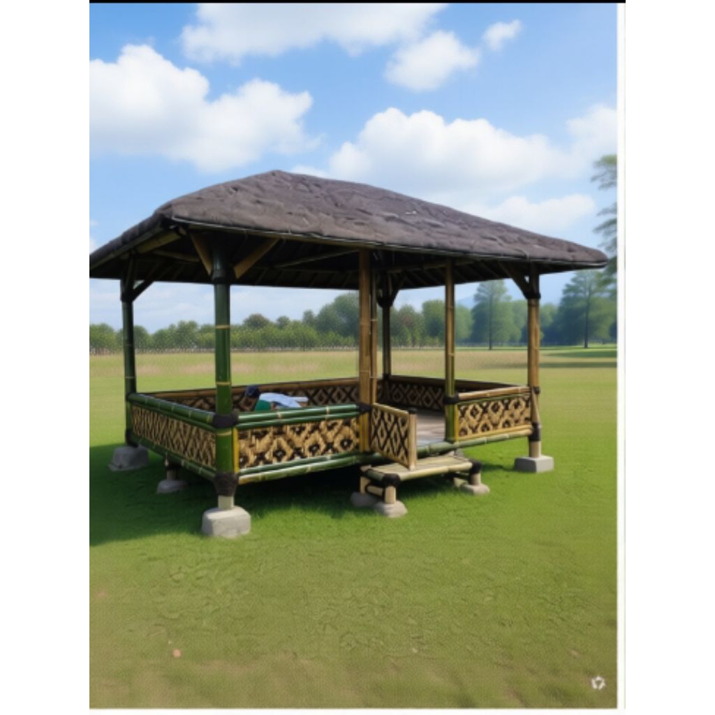 gazebo bambu 3x5 minimalis harga permeter