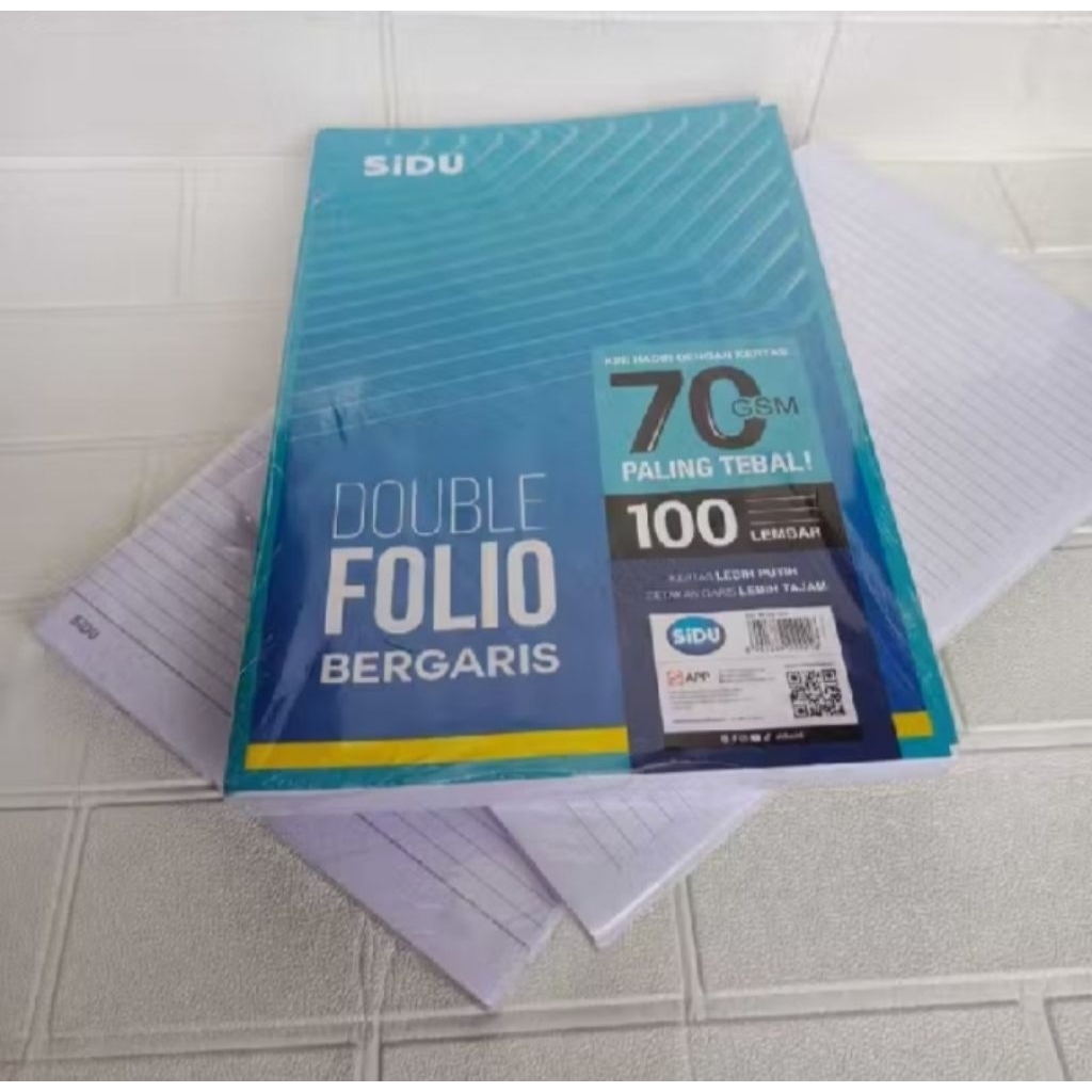 1pack folio bergaris isi 100 lembar merk SIDU 100%original
