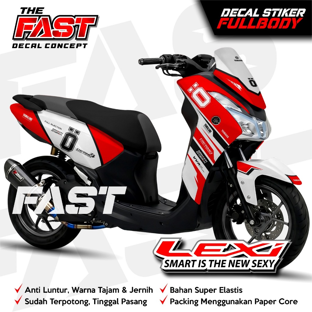 TERBARU Decal Stripping YAMAHA Lexi Full Body Stiker Motor Yamaha Lexi MOTIF OHLIN Full Body Decal Y
