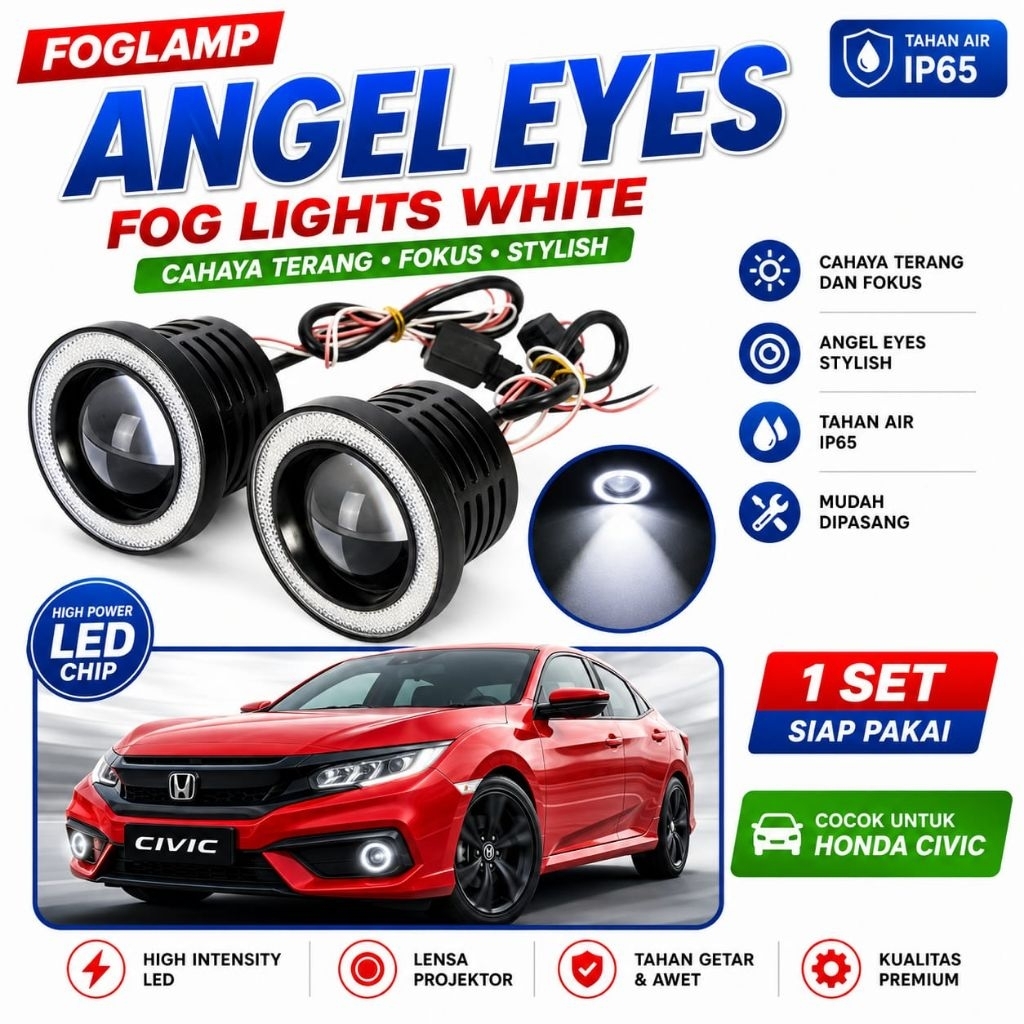 Lampu Fog Lamp Mobil LED Projector 89MM Toyota Avanza Xenia Innova Rush Terios