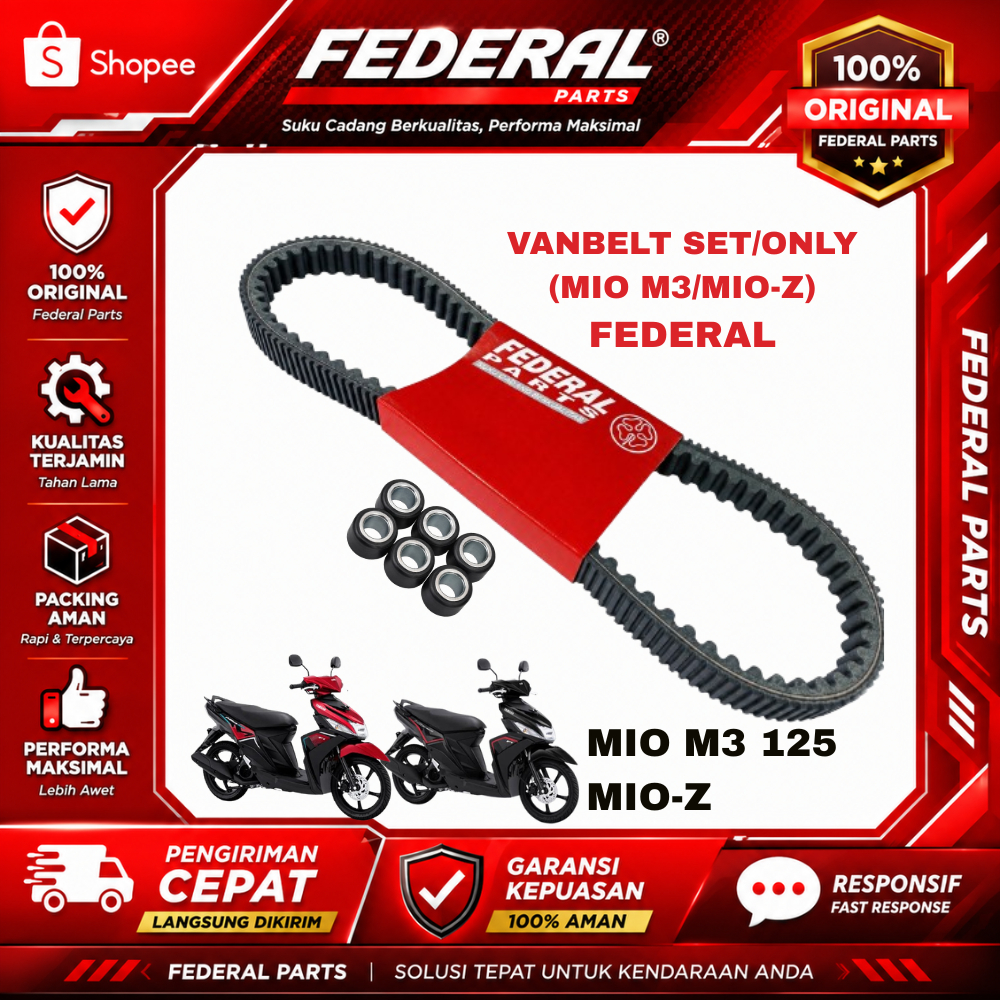 FEDERAL Vanbelt VBelt Roller Set Mio M3 Mio-Z | Vanbelt Only Mio M3 Mio-Z | Roller Set Only Mio M3 M