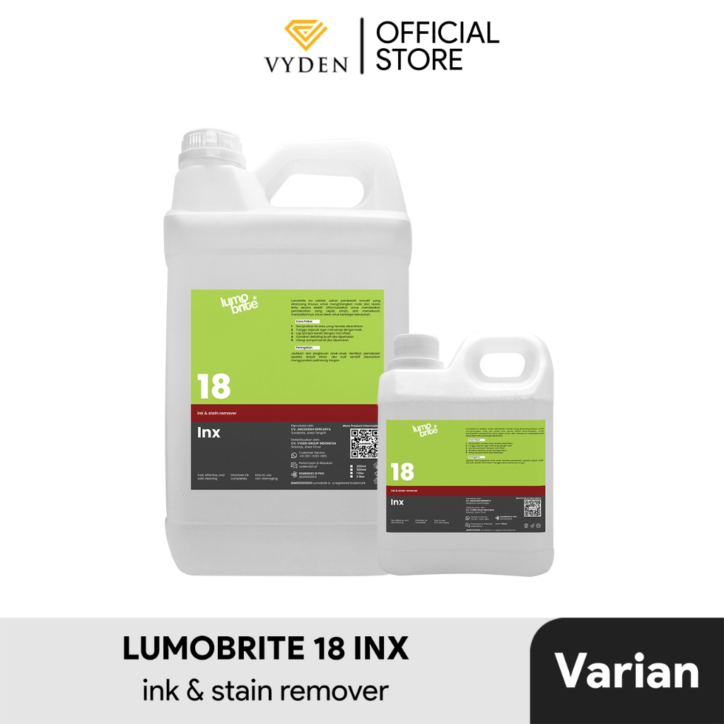Pembersih Noda Bekas Tinta LUMOBRITE 18 INX Ink Remover LITER Penghilang Noda Bolpen Pulpen Ballpoin