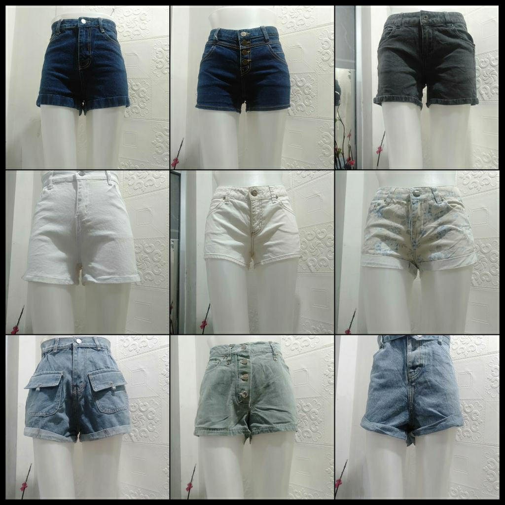 Hot pants jeans love celana pendek