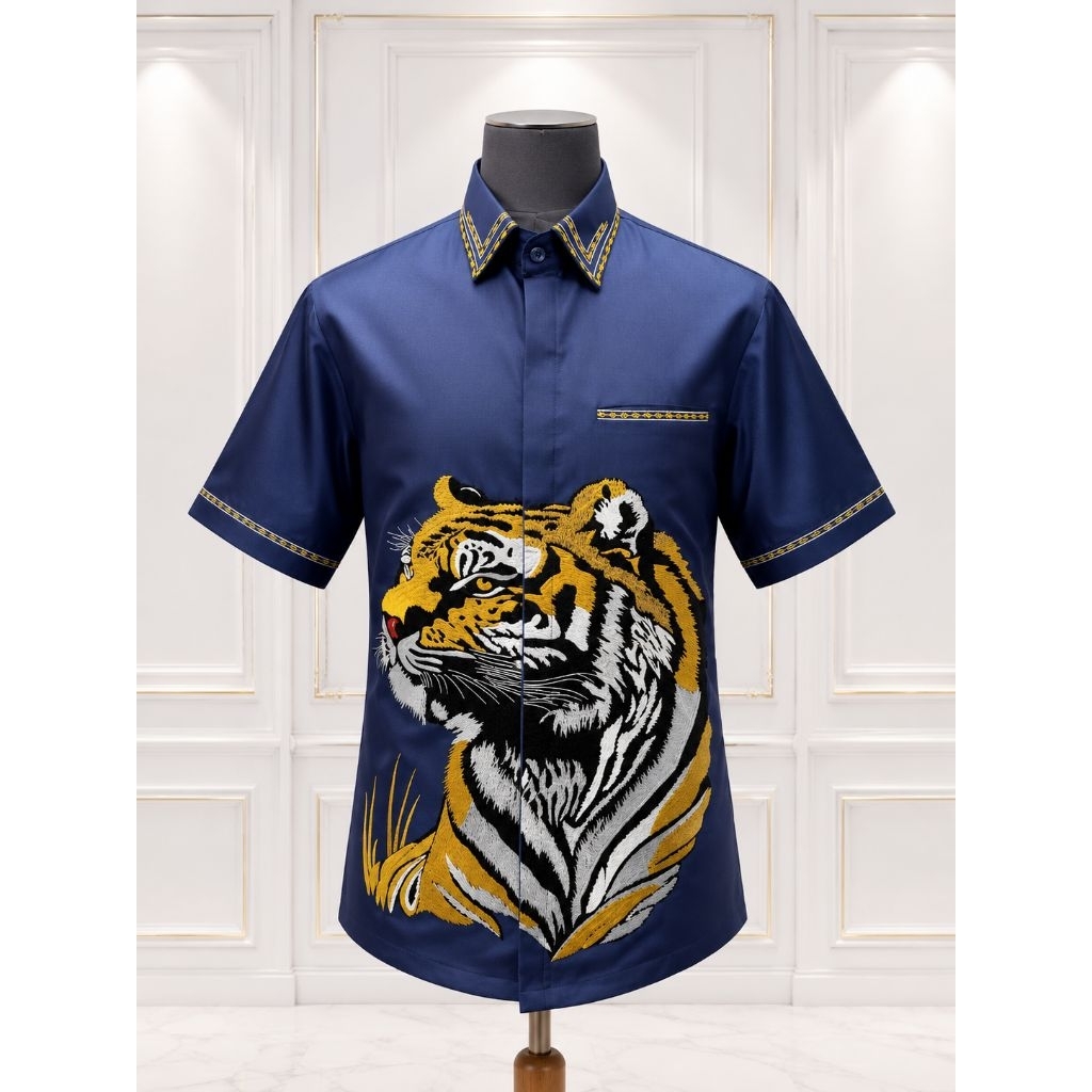 KEMEJA BORDIR MOTIF HARIMAU BESAR