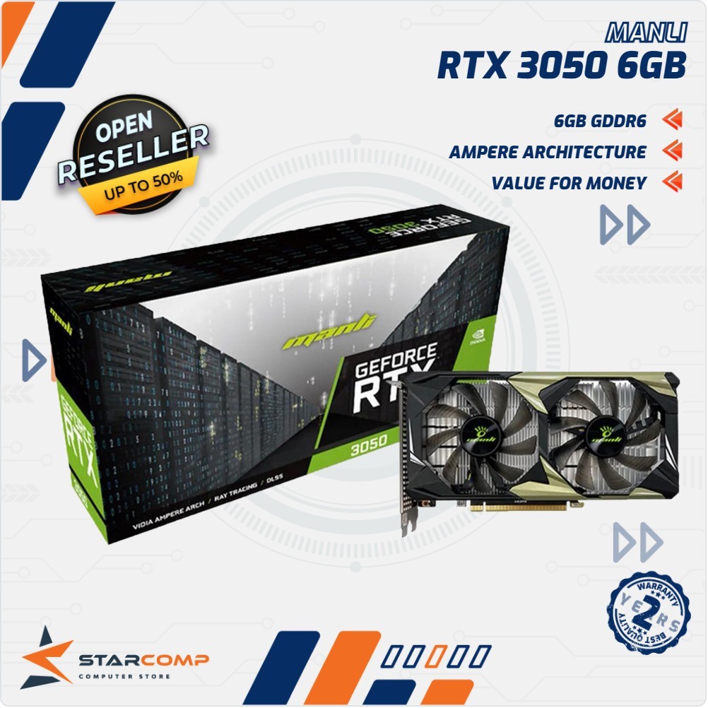 MANLI RTX 3050 6GB Nebula Twin Fan VGA RTX3050
