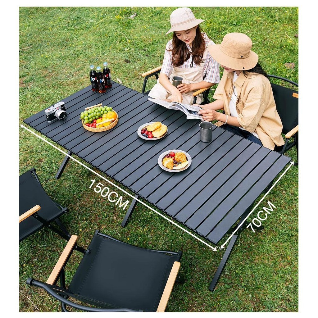 Lamasta Foldable picnic table and chair set, Kemet outdoor portable folding table and chair set