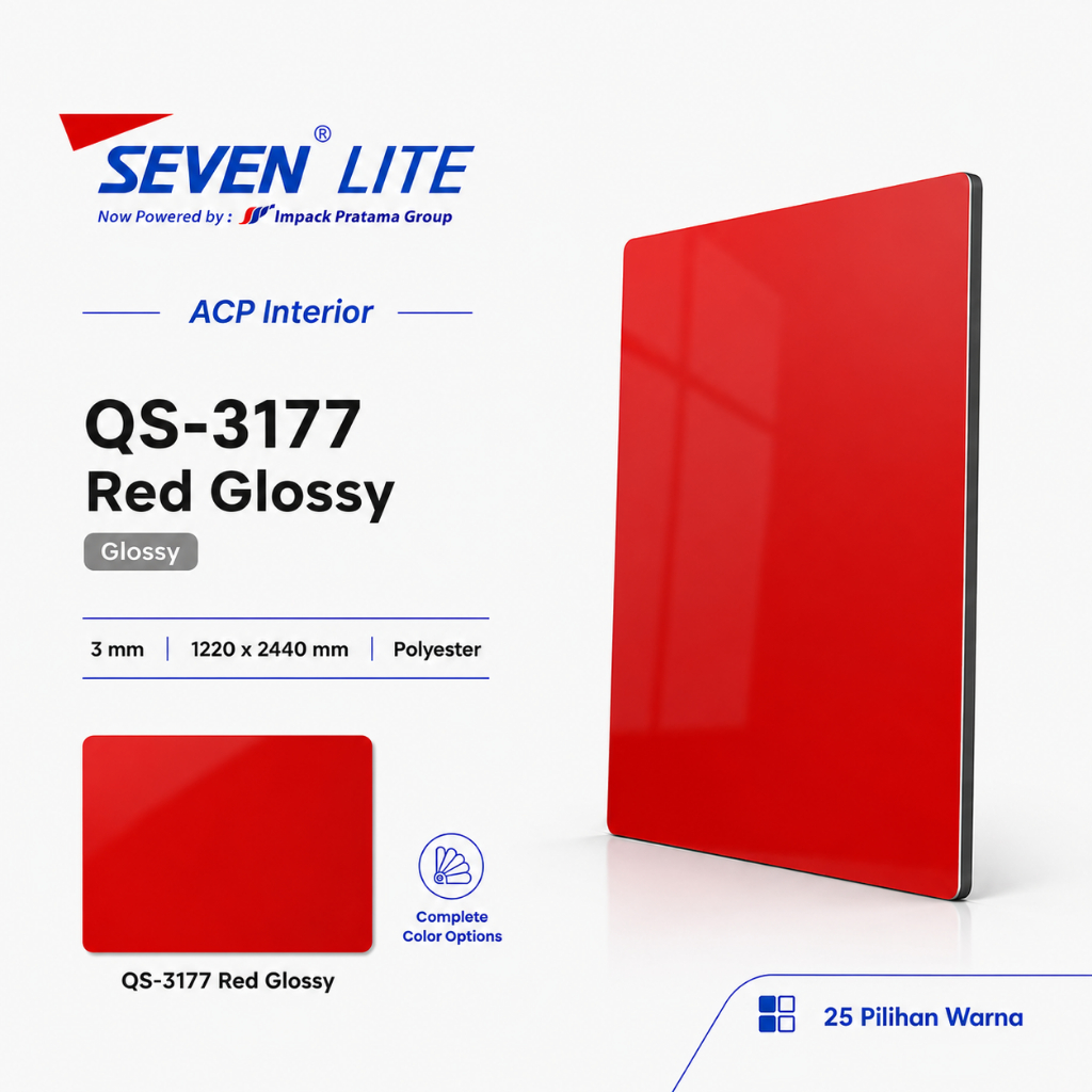 Seven Lite ACP Panel Aluminium 3mm PE 0.05 Komposit Interior 1220x2440 - Glossy Series