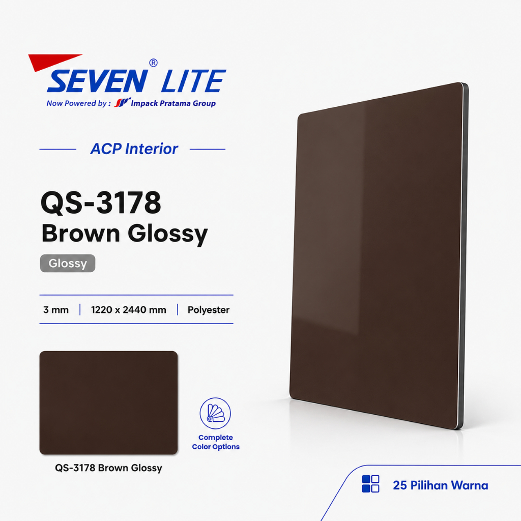 Seven Lite ACP Panel Aluminium 3mm PE 0.05 Komposit Interior 1220x2440 - Glossy Series