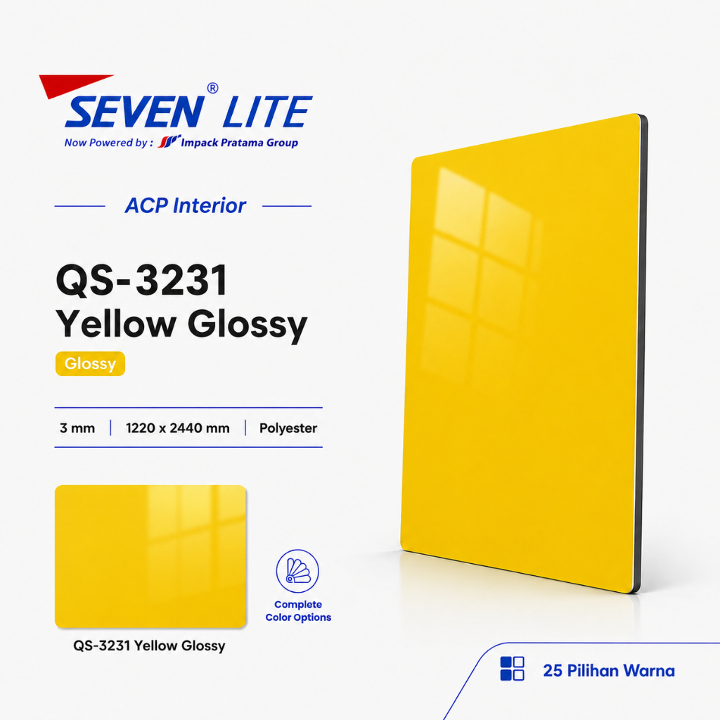 Seven Lite ACP Panel Aluminium 3mm PE 0.05 Komposit Interior 1220x2440 - Glossy Series
