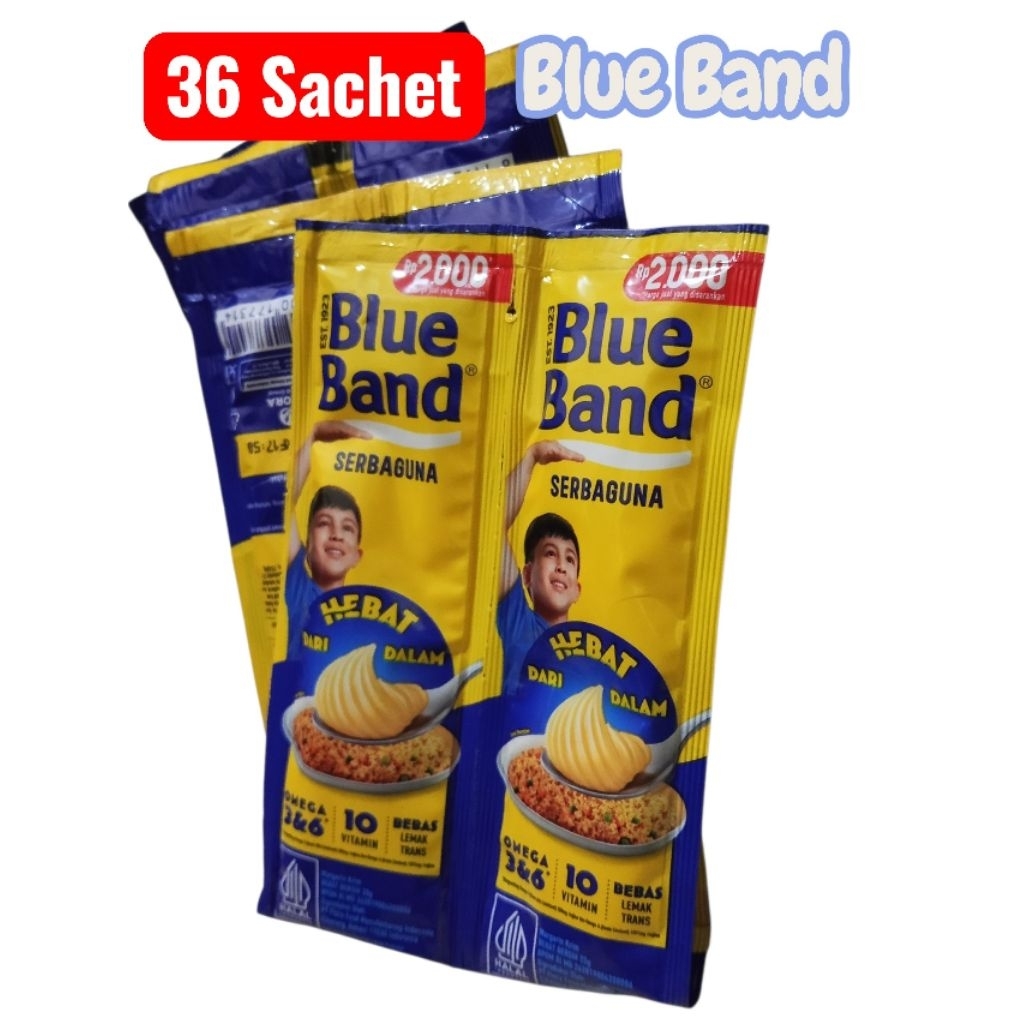 36 Sachet/3 Renceng Blue Band Margarin Serbaguna 20gr - Kaya Omega 3 & 6, Vitamin, Praktis