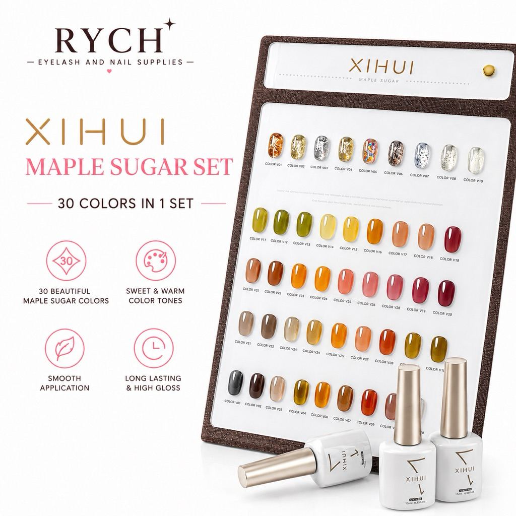 XIHUI MAPLE SUGAR SET 30 WARNA PER SET FREE NAIL FRAME KUTEK GEL POLISH SET