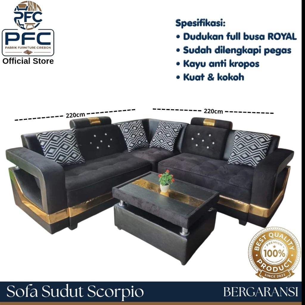 Sofa Sudut Scorpio Kursi L Tamu Minimalis Modern Termurah Cirebon Tegal Semarang