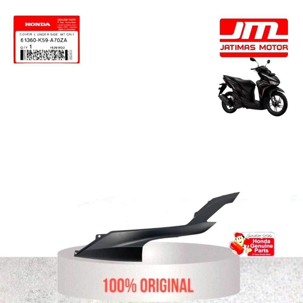 64350-K59-A70ZA 64360-K59-A70ZA Cover dek bawah pijakan kaki new vario 150 hitam doff