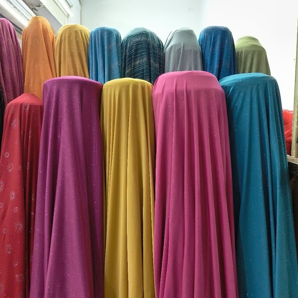 Kain Spandex Glitter garment/Spandex high quality (harga tertera per setengah meter)