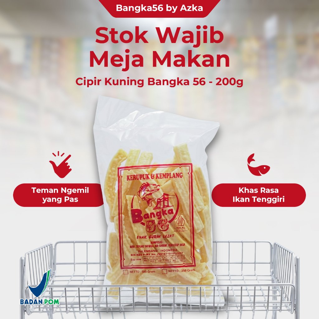 Kerupuk Cipir Kuning Ikan Tenggiri Gurih Renyah Bangka 56 Snack Lezat Khas Palembang Oleh Oleh Bangk