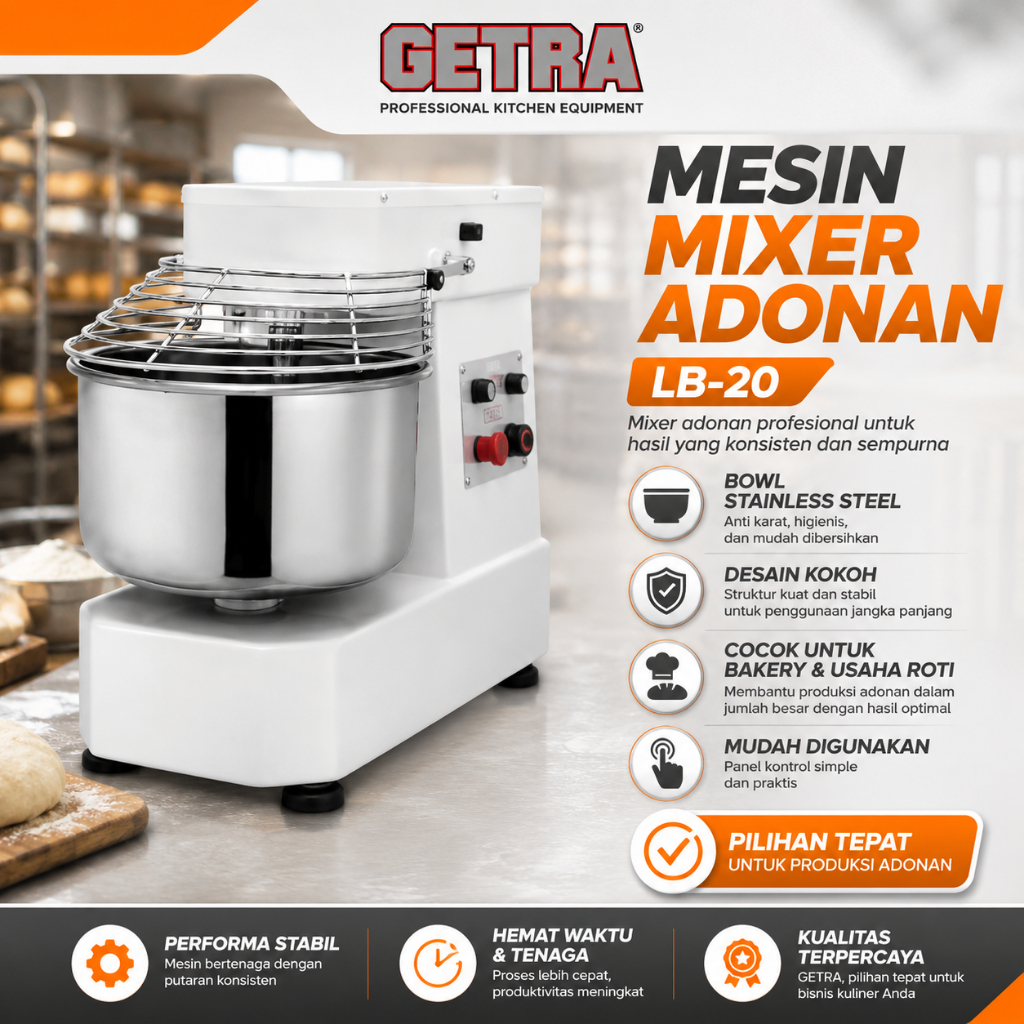 GETRA MIXER KUE / SPIRAL MIXER (GETRA) LB-20