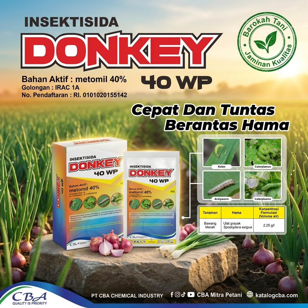 Insektisida Donkey 40WP 100gr - Obat Pembasmi Ulat Grayak & Hama Tanaman, DONKEY 40 WP 100gr - Insek