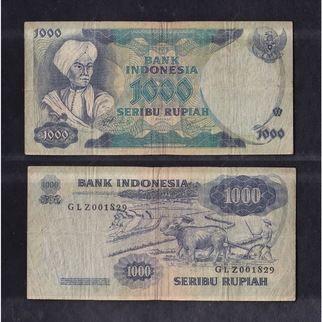 Uang kuno 1000 rupiah tahun 1975 #Pengeran Diponegoro ...