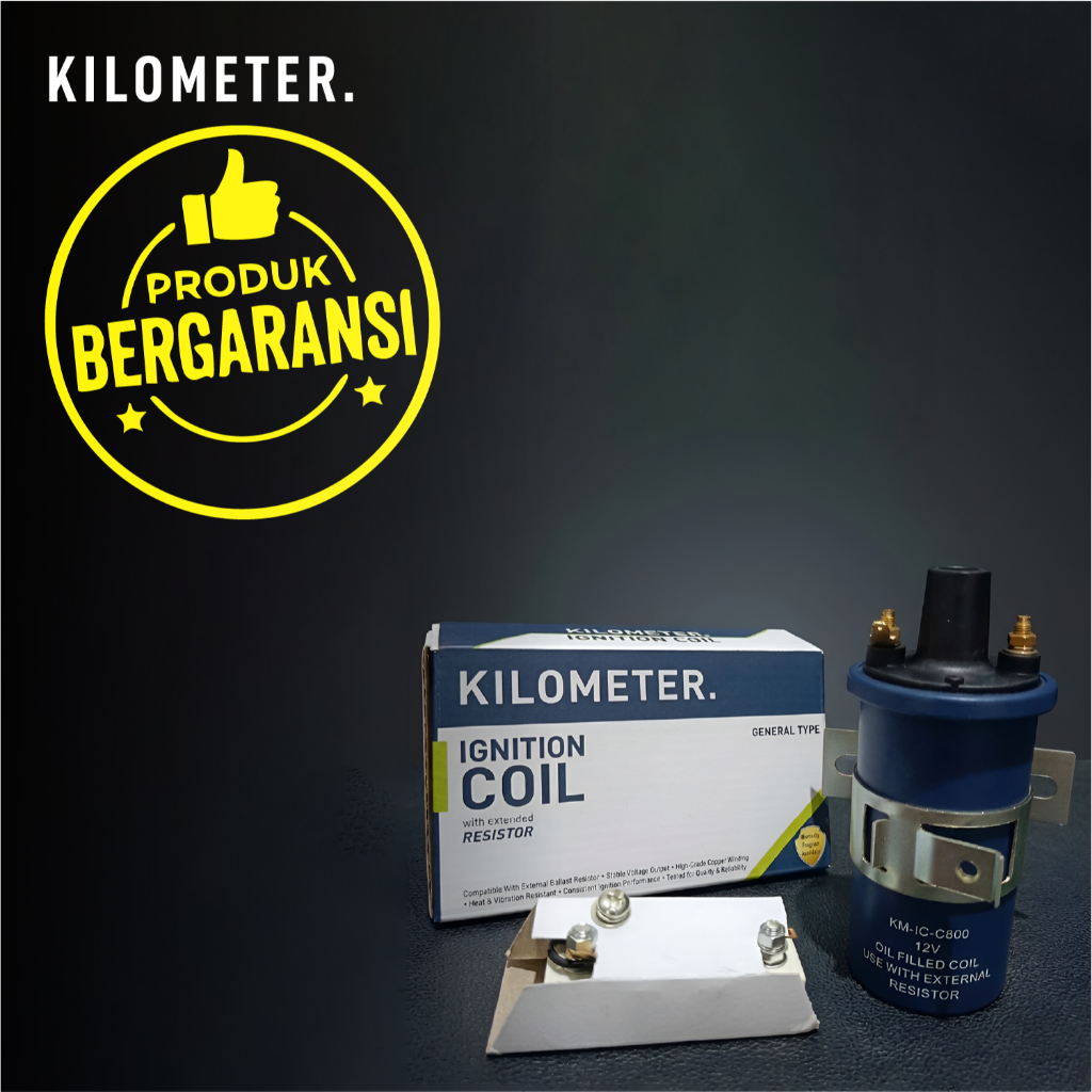 Kilometer | Koil Pengapian Mobil Universal Ignition Coil Botol External Resistor | Kijang 5K 7K Jimn