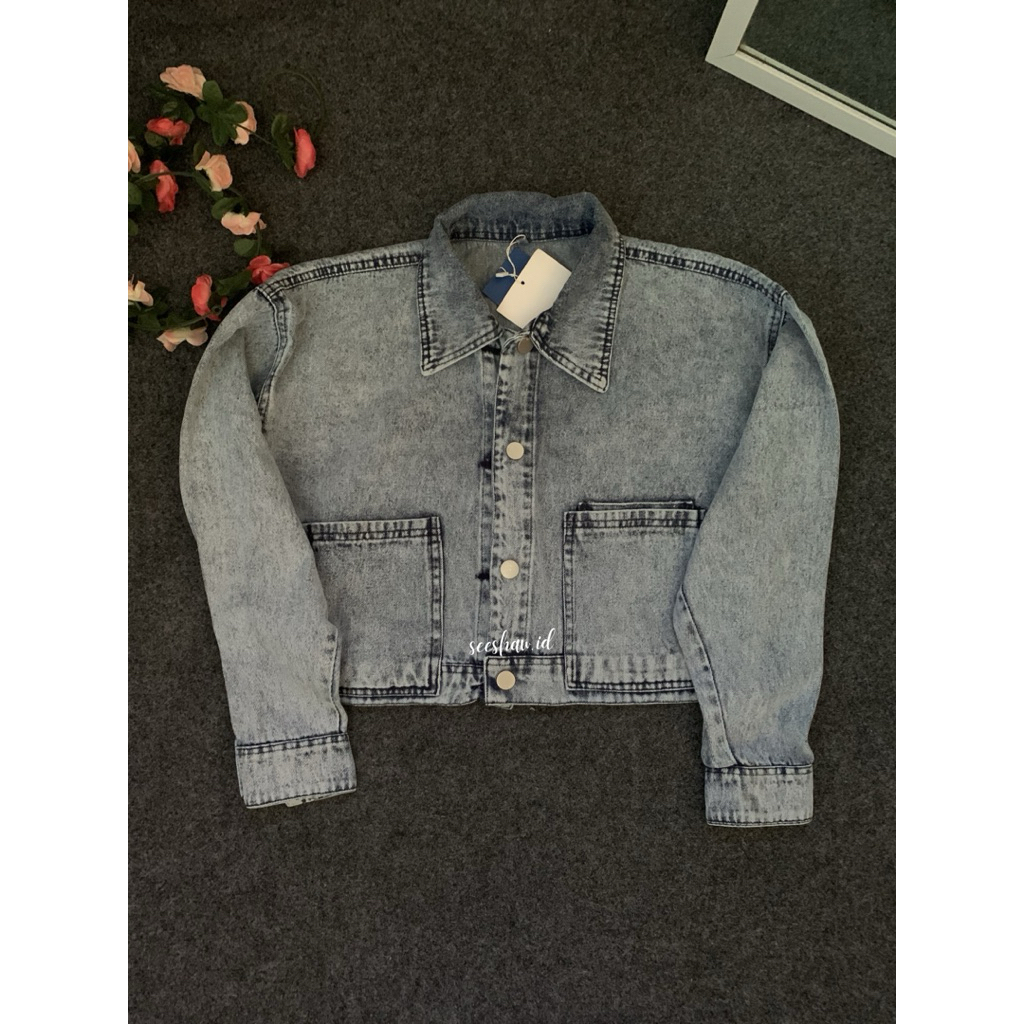 Jacket jeans wanita- jacket jeans import-jacket jeans saku-jacket jeans kekinian