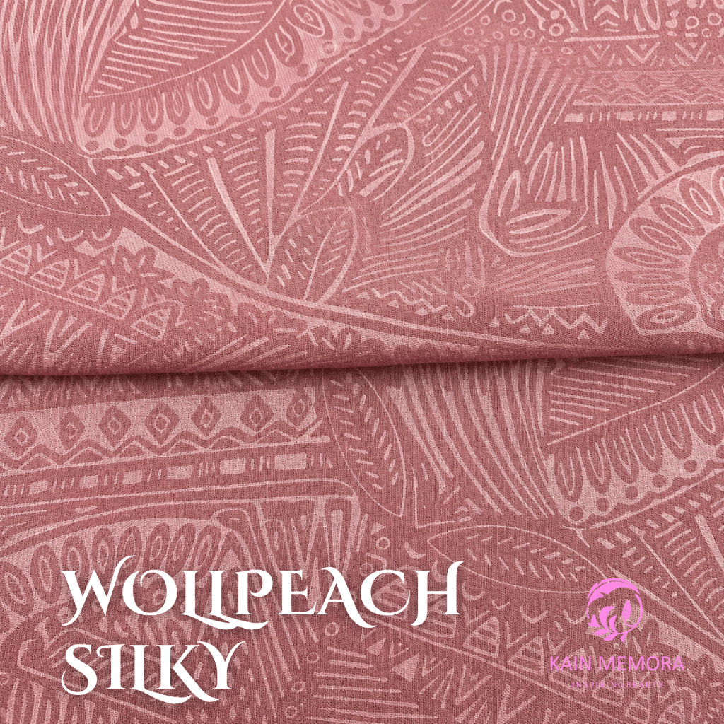 Per50cm Kain Memora Kain Wollpeach Silky Motif Embos Motif Dayak Premium
