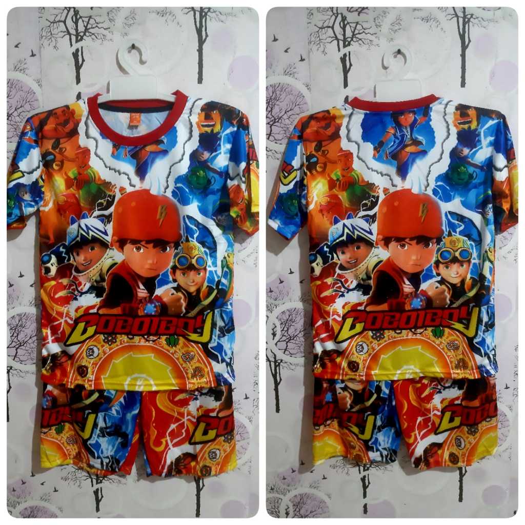 setelan boboiboy anak laki laki | setelan boboiboy halilintar | BAJU Anak Boboiboy Setelan Anak Bobo
