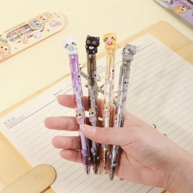 Bolpen Gel Kuki Kucing Cat | Bolpen Kucing Couple | Cat Pen | Bolpen Gel Motif Kucing Lucu