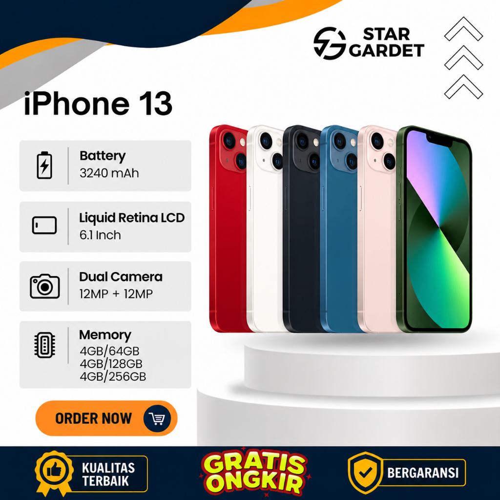 IPHONE 13 128GB Second Original Bekas Fullset Second Inter Like New HP13