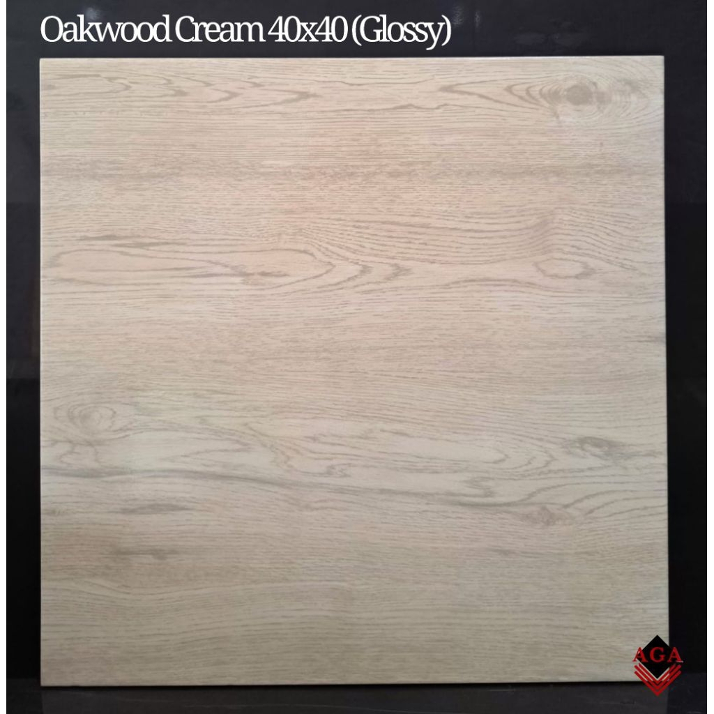 KERAMIK LANTAI 40x40 OAKWOOD CREAM (GLOSSY)