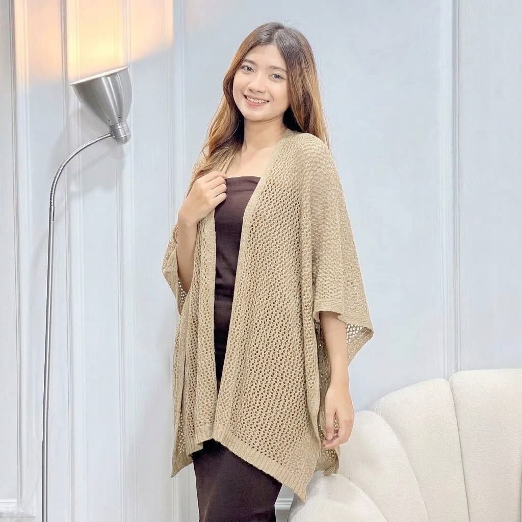 Melisa Outer Rajut Wanita Outerwear Jaring