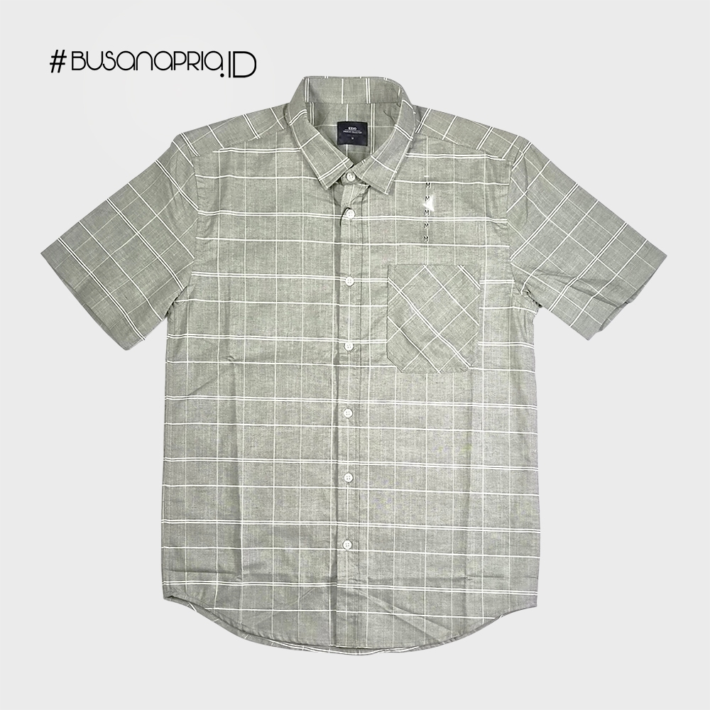 Kemeja Ezio Premium Kotak-kotak lengan pendek Katun Oxford | BusanaPria.ID