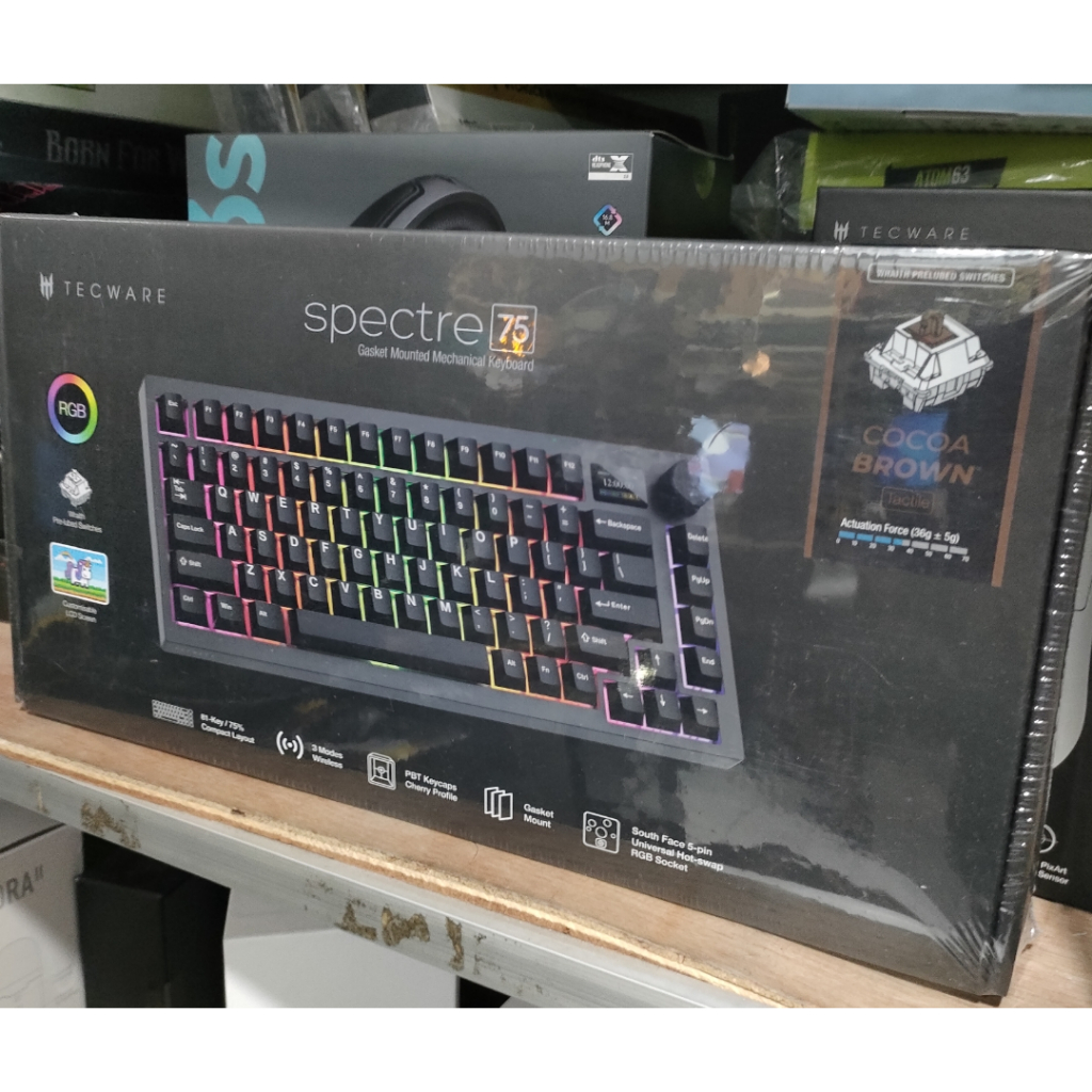 TECWARE SPECTRE 75 COCOA BROWN GASKET MOUNTED MECHANICAL KEYBOARD