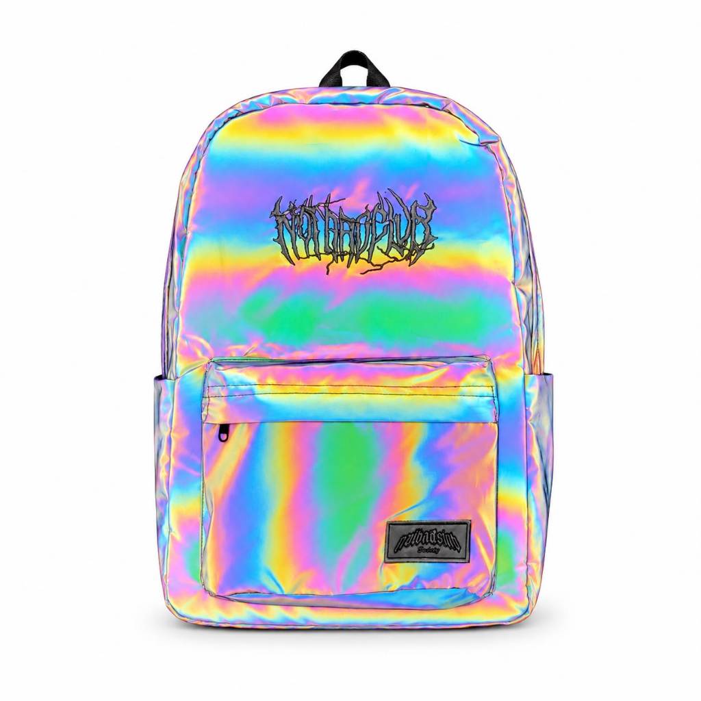 Tas Ransel Holografik Rainbow Motif Bordir Bagpack Reflective Notbadclub unisexs