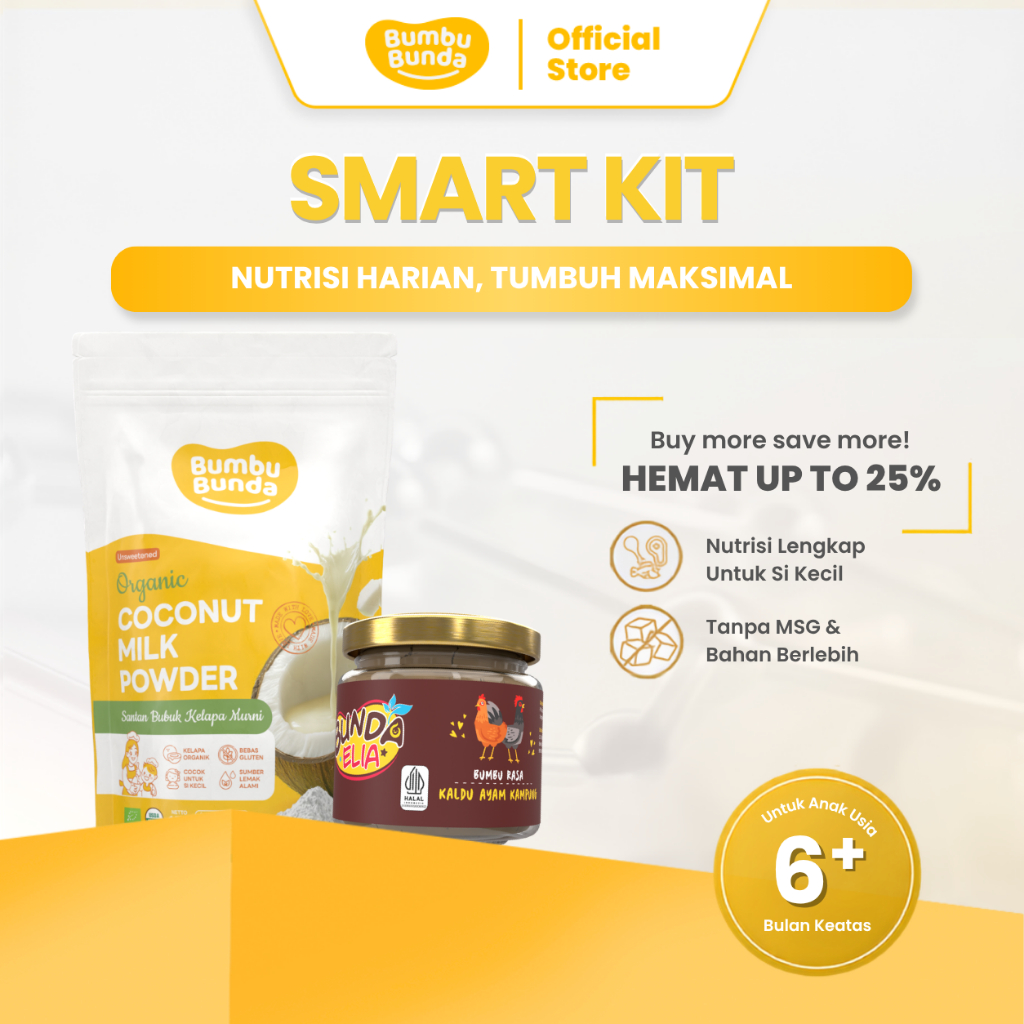 Bundling Bumbu Bunda Smart Kit [Coconut Milk Powder 150gr + Kaldu Premium 50gr] - Bumbu MPASI | Lema