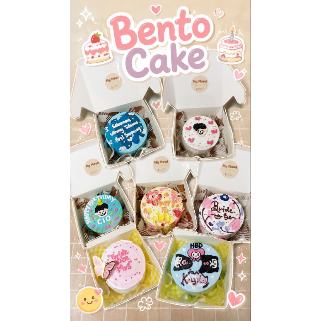 BENTO CAKE | KOREAN CAKE | CUSTOM CAKE | MINI CAKE  (PENGIRIMAN INSTAN)