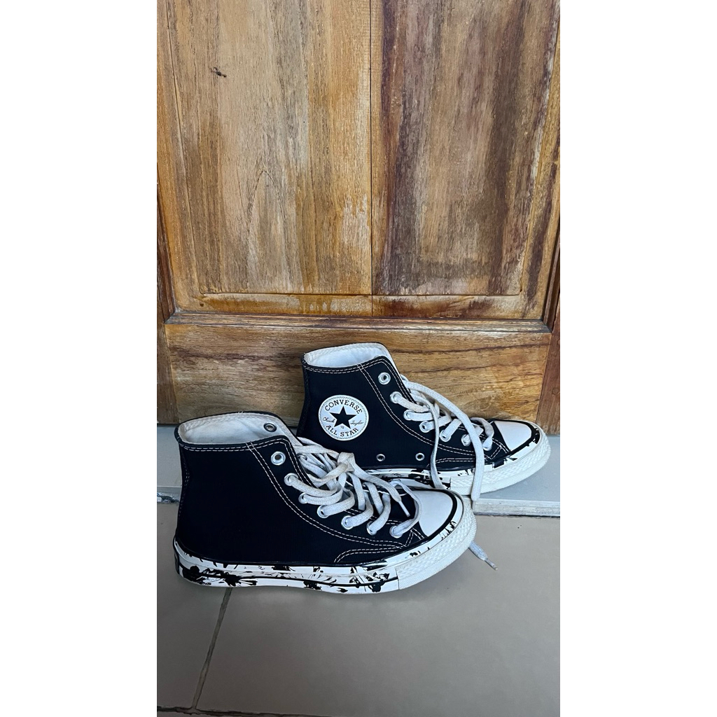 PRELOVED - Converse 70’s High “Paint Splatter” Black