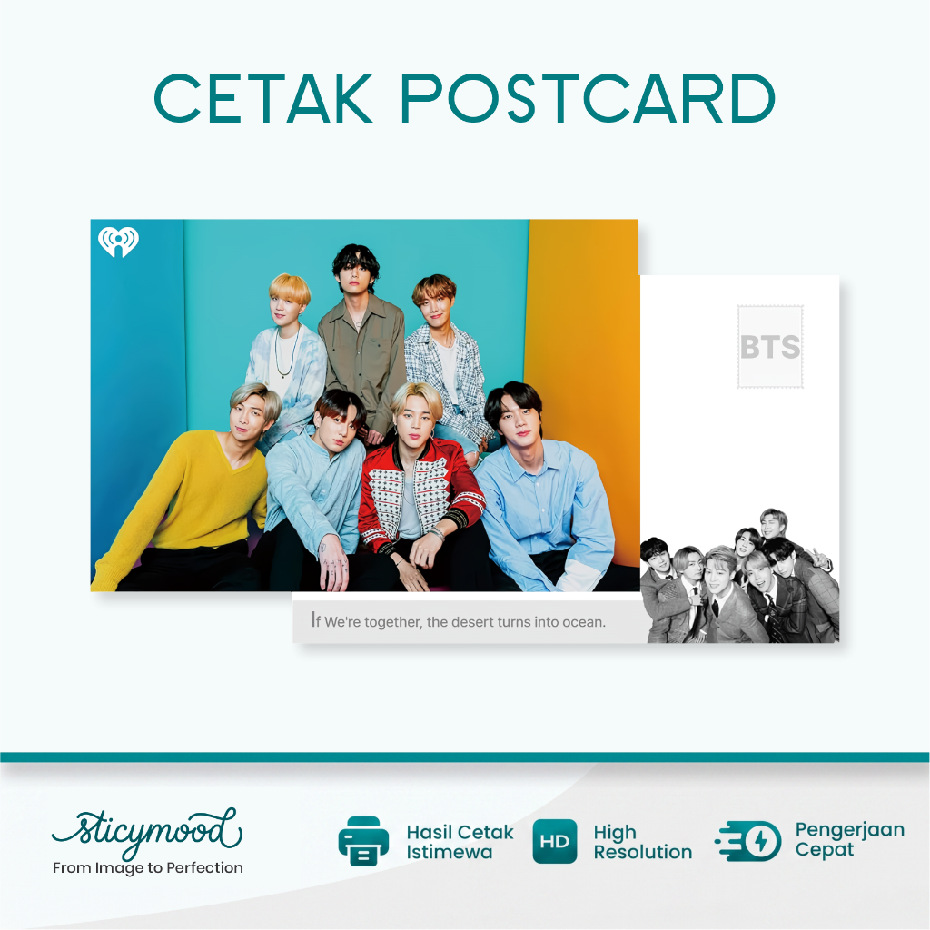 CUSTOM CETAK POSTCARD Premium 2 sisi FREE DESIGN