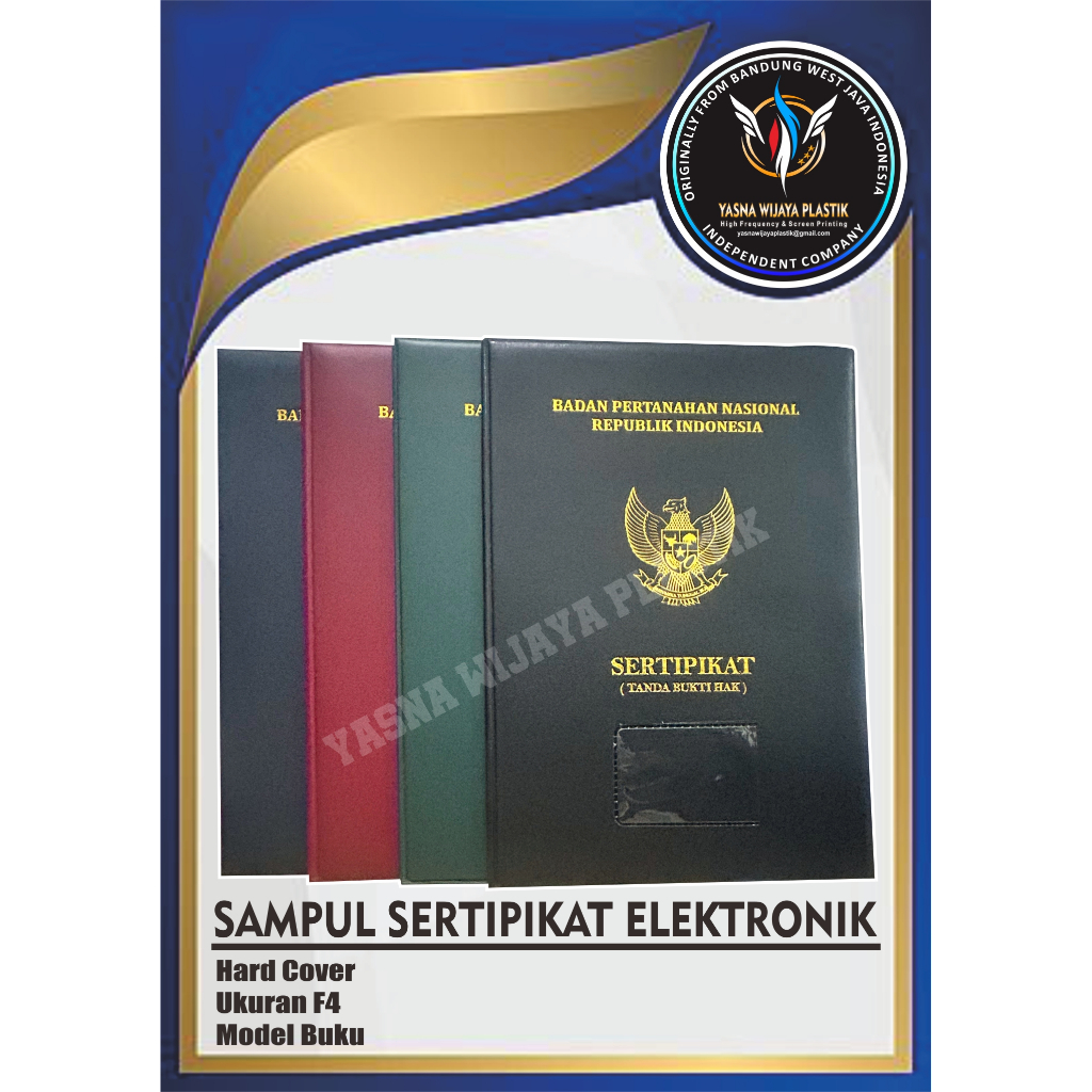 YASNA WIJAYA PLASTIK Sampul hard cover BPN sertifikat tanah cover sertifikat elektronik perlengkapan